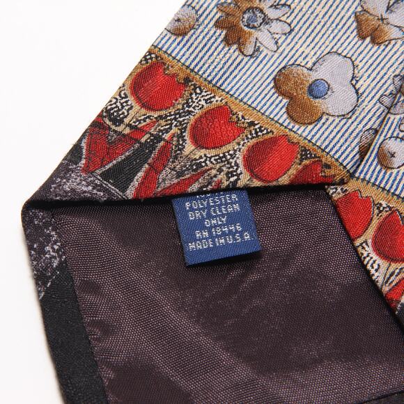 Vintage Cornerstone Abstract Floral Tie 4" x 55.5" - Picture 7 of 7